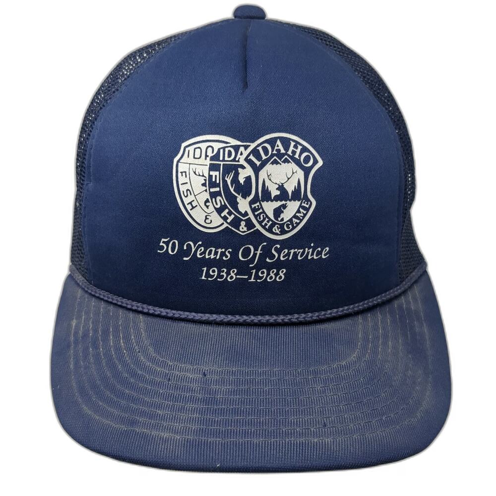 That Hat Blue Trucker Hat L Idaho Fish & Game 50th Anniversary Snapback Mesh